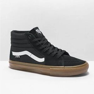 Brand new! Vans Black and White High-Top Sneakers with gum Sole